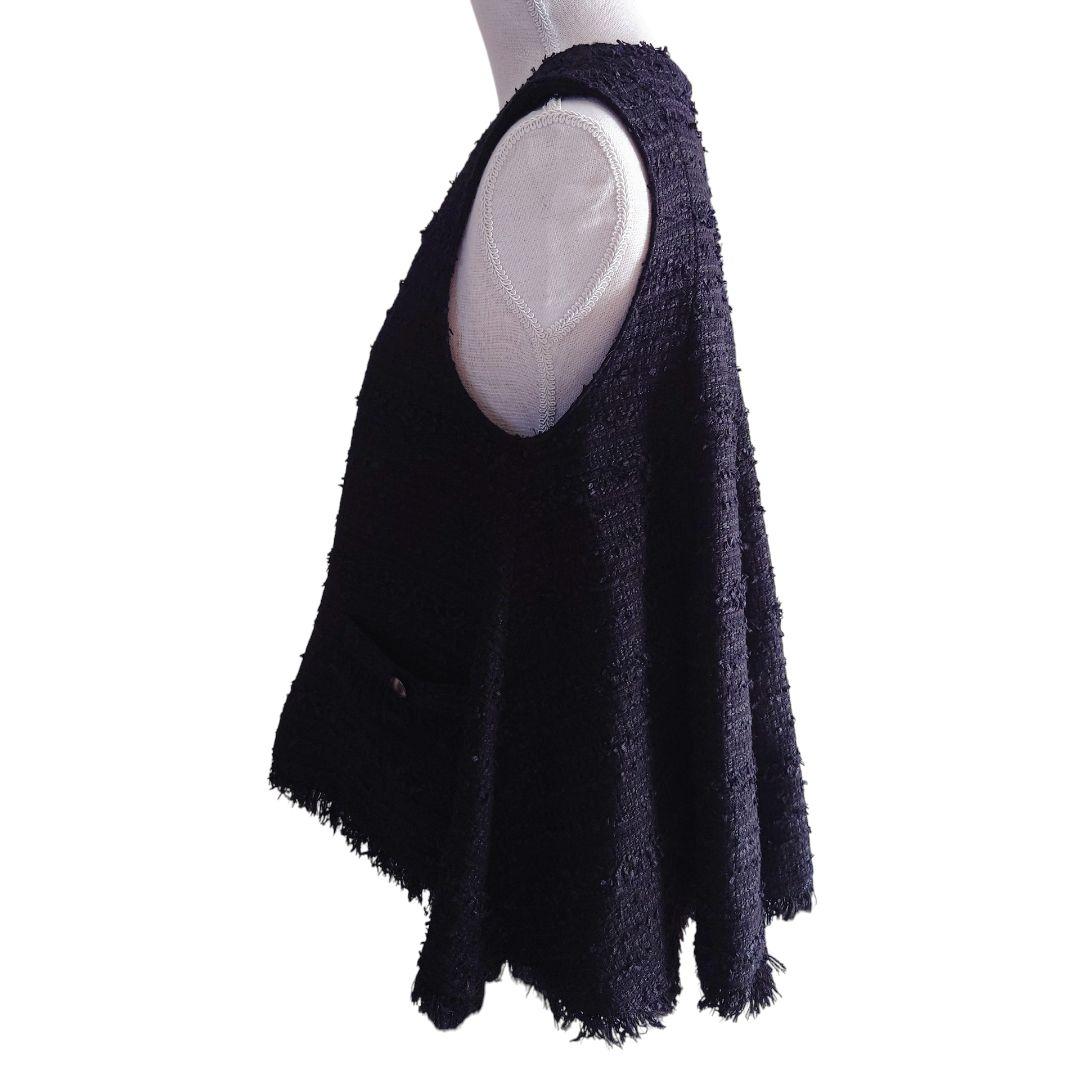 タグ付 cadune カデュネ ツイードフレアジレ 36 ブラック