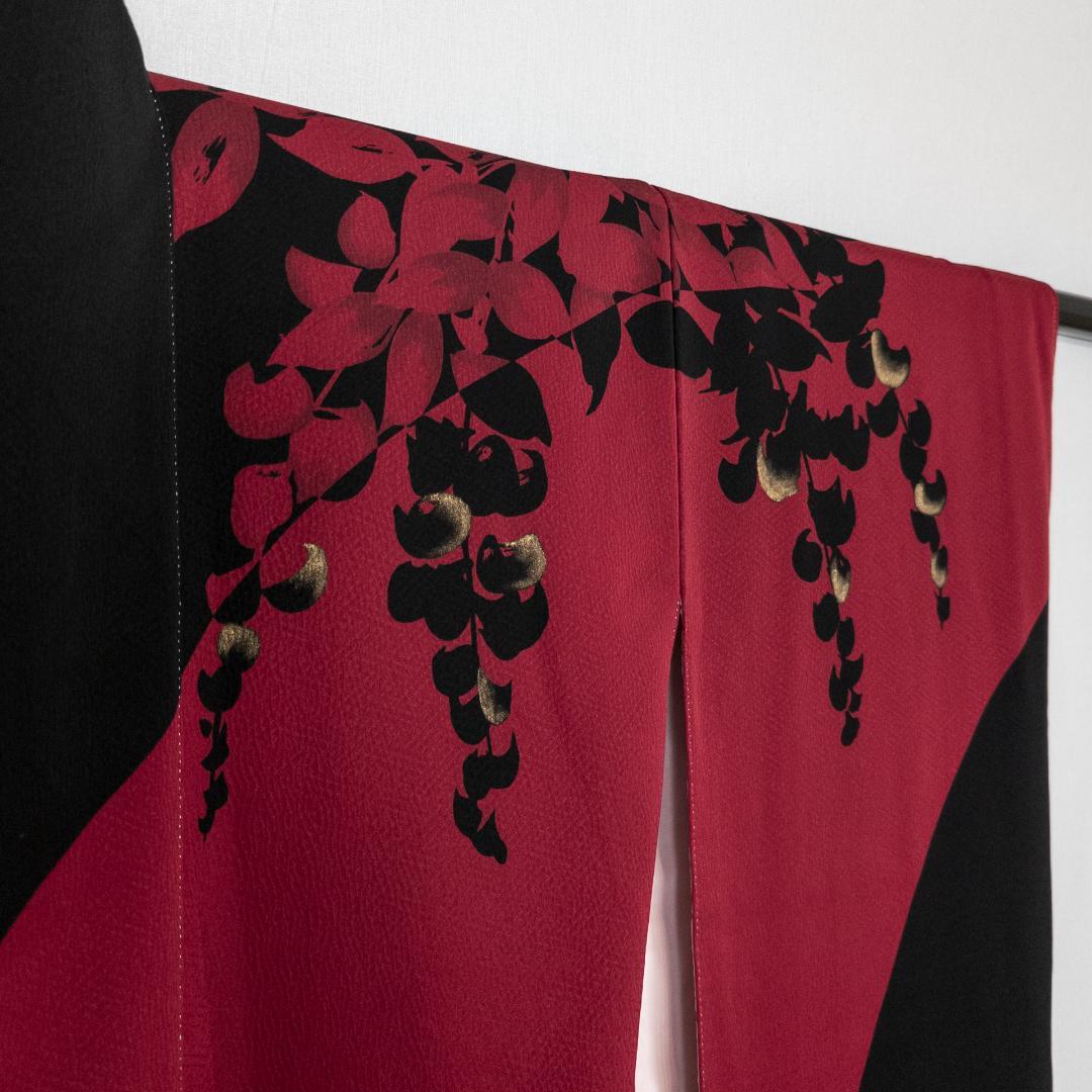 あみい R7SK1335 振袖 モダン お洒落 花 赤 黒 ゴールド