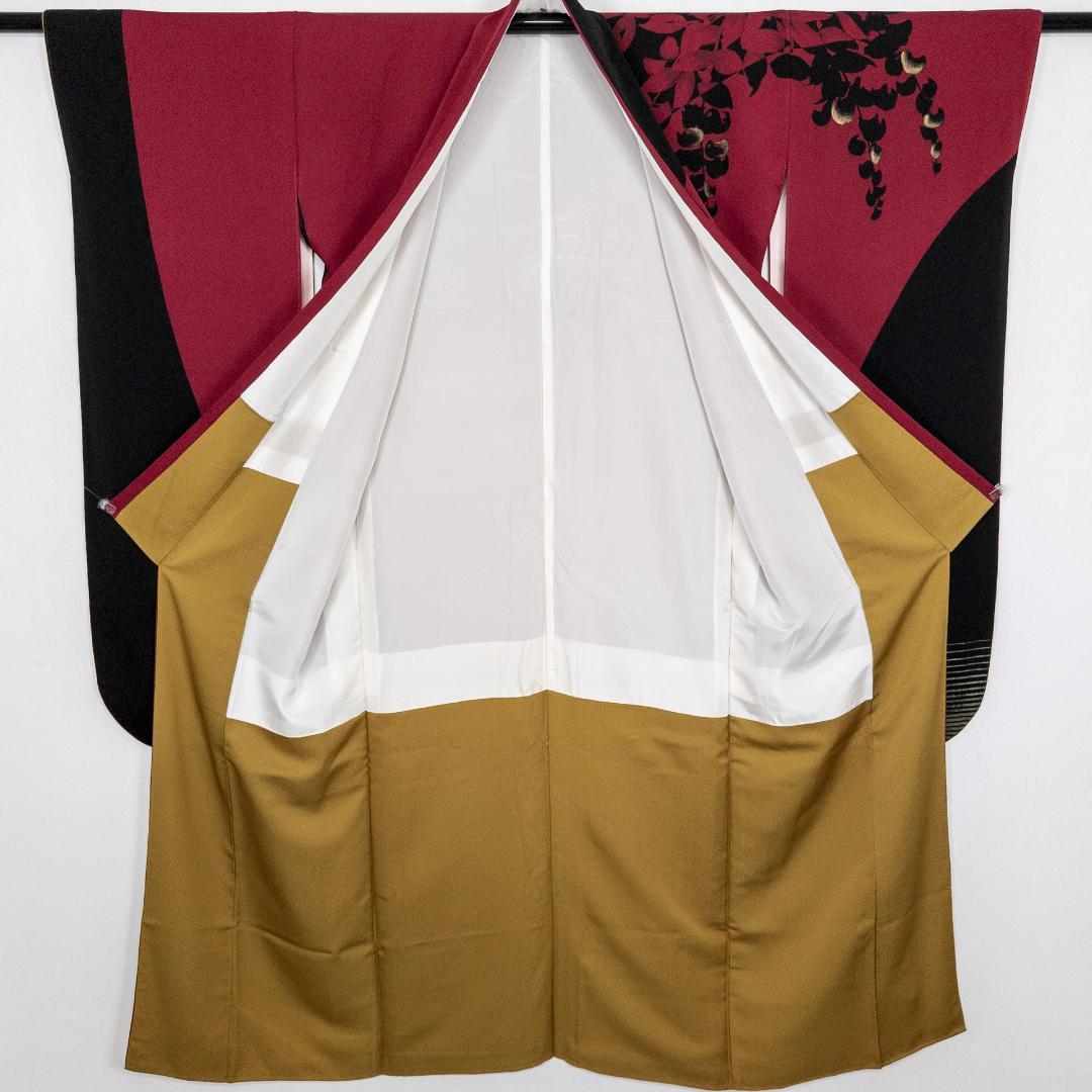 あみい R7SK1335 振袖 モダン お洒落 花 赤 黒 ゴールド