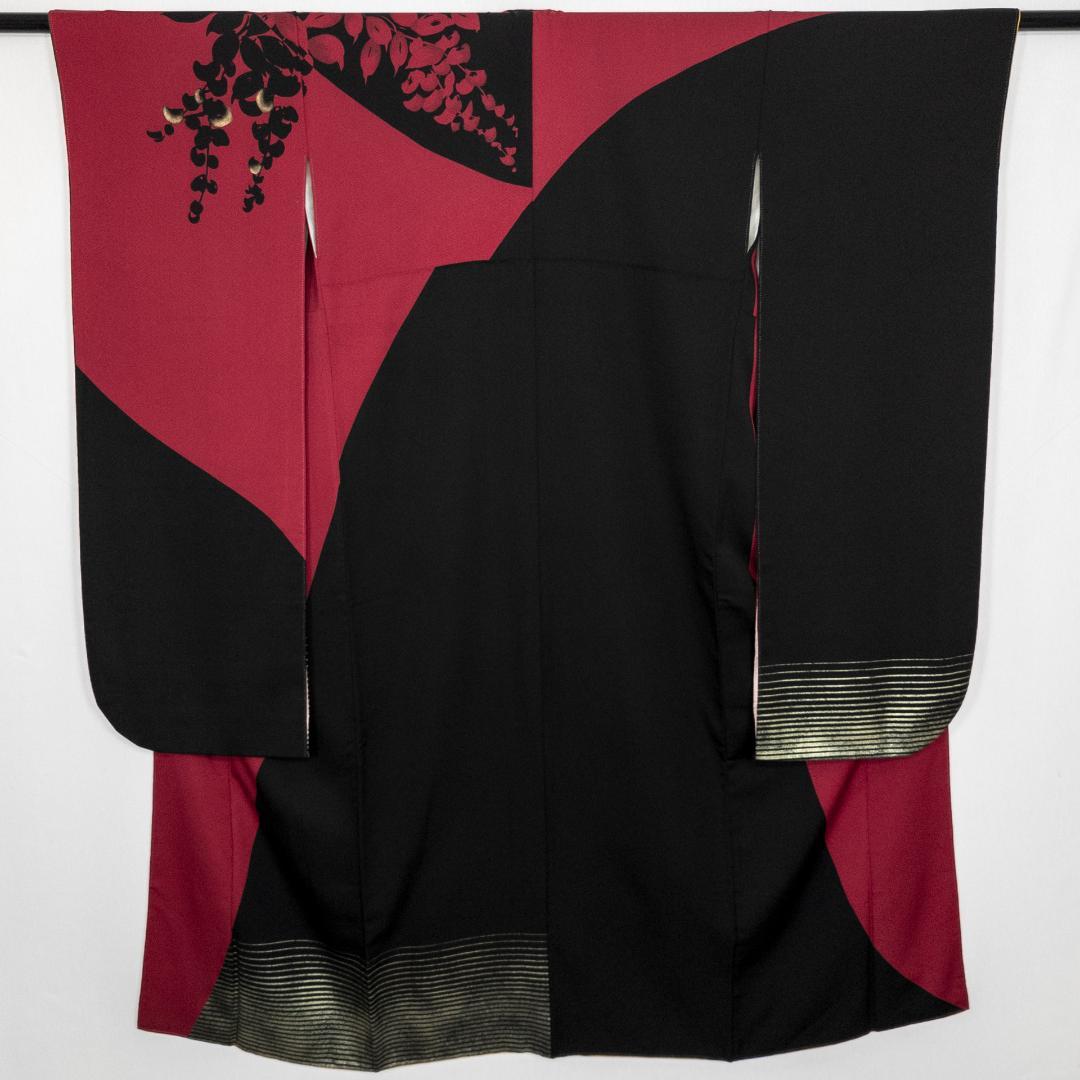 あみい R7SK1335 振袖 モダン お洒落 花 赤 黒 ゴールド