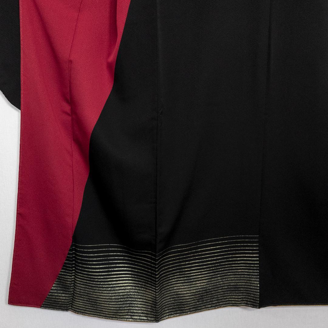 あみい R7SK1335 振袖 モダン お洒落 花 赤 黒 ゴールド