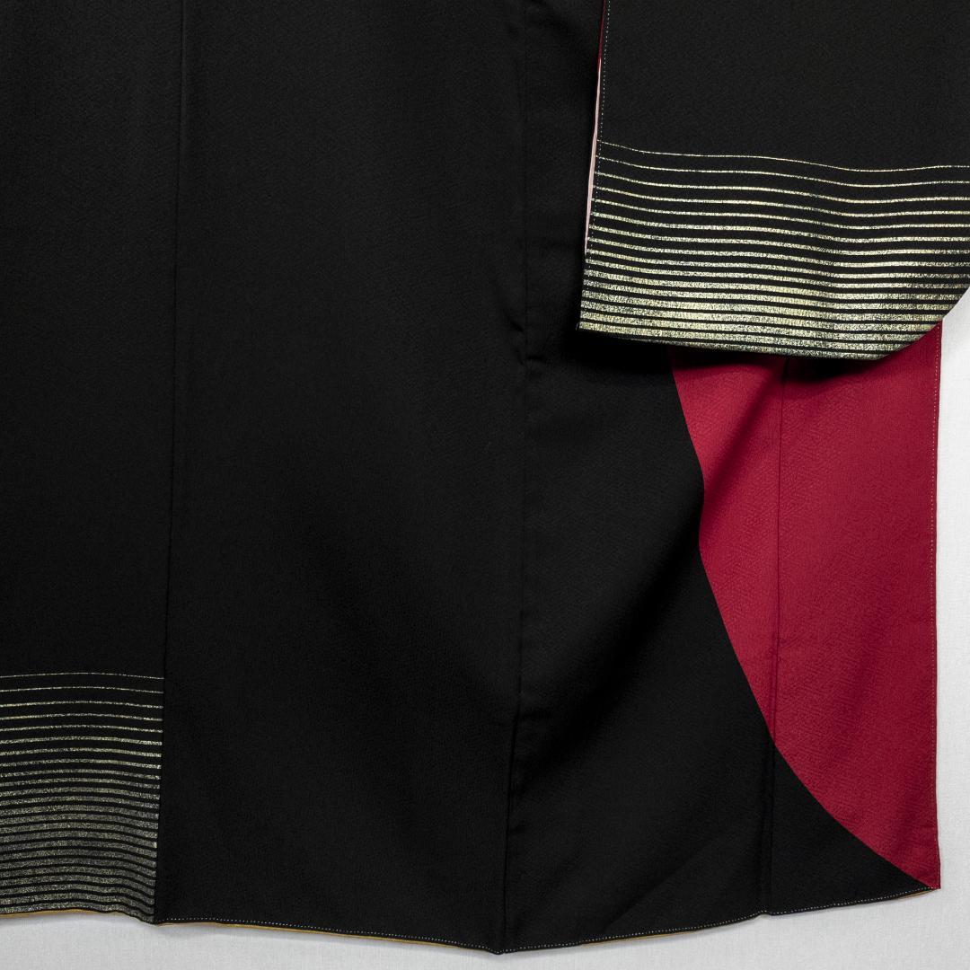 あみい R7SK1335 振袖 モダン お洒落 花 赤 黒 ゴールド