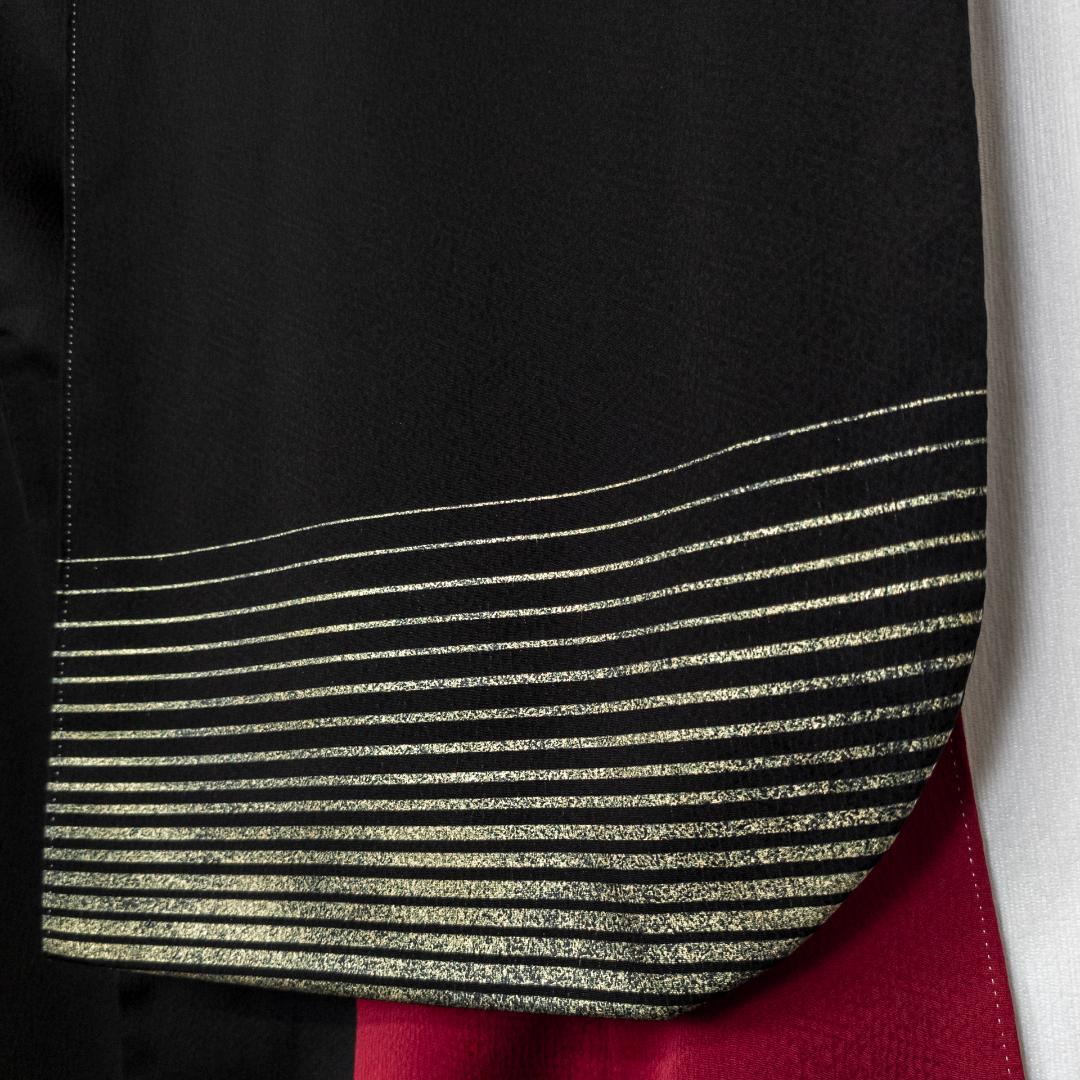 あみい R7SK1335 振袖 モダン お洒落 花 赤 黒 ゴールド