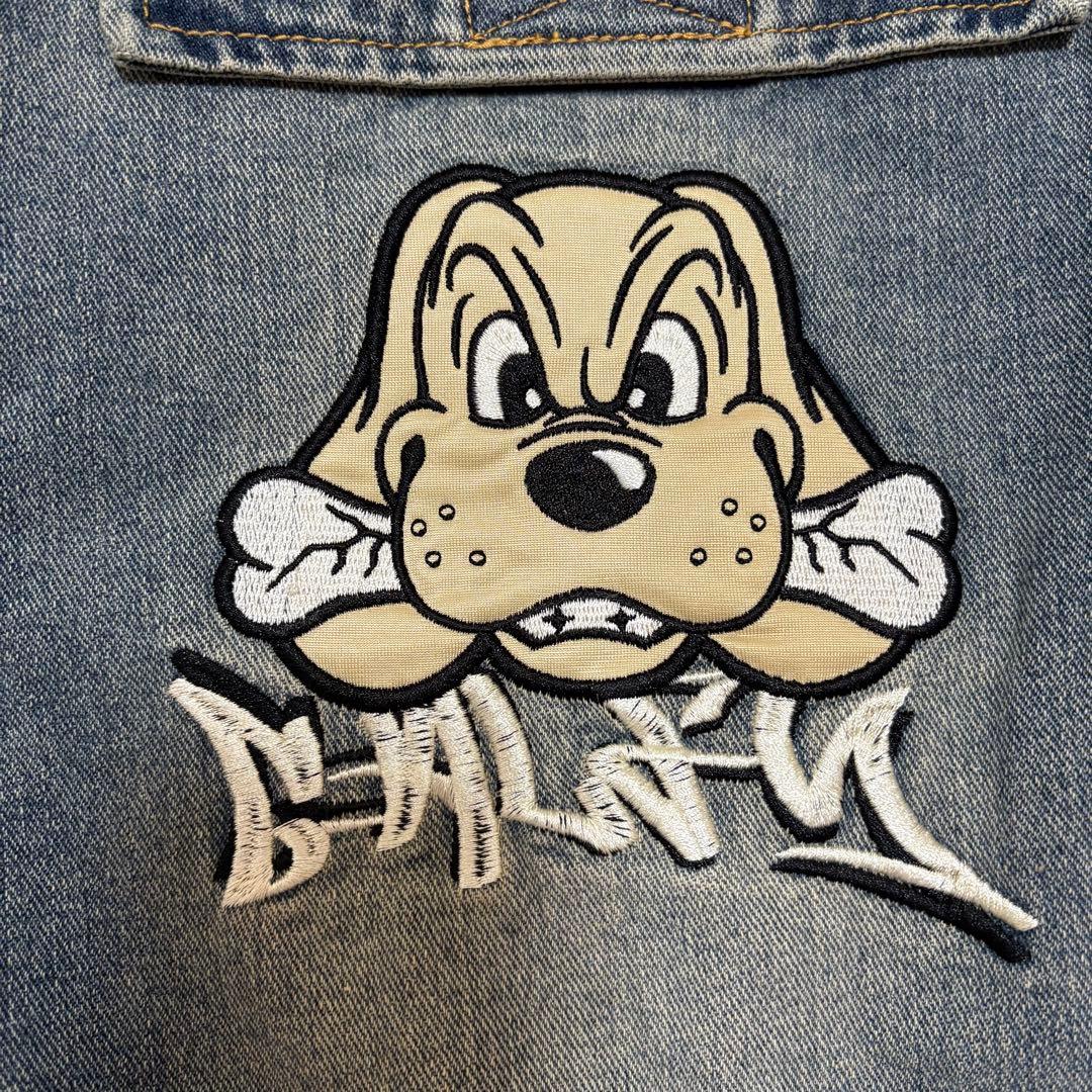 未使用タグ付 美品 GALFY デニムハーフパンツ ビッグロゴ ビンテージXL