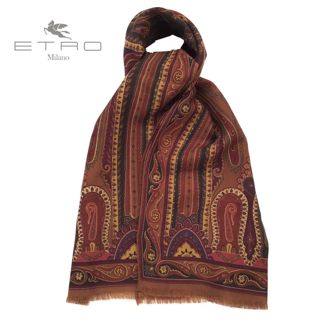 【新品】エトロ スカーフ ウールシルク ペイズリードレイクス アナトミカ西口修平