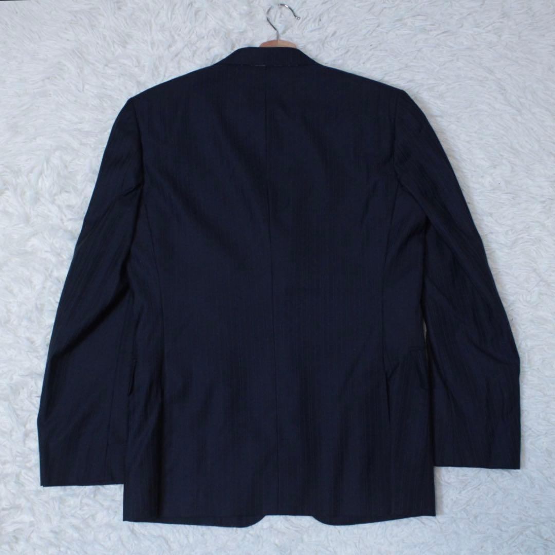 極美品 ポールスミス ロロピアーナ 2Bセットアップスーツ ストライプ ネイビー