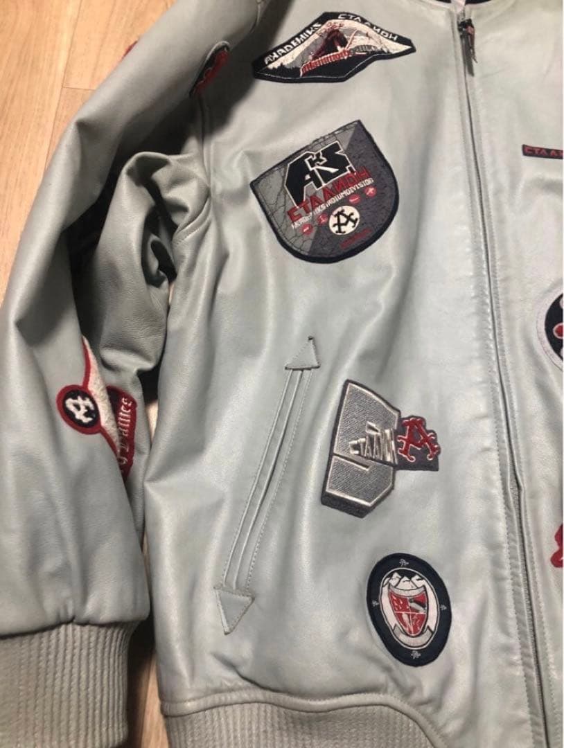 激レア AKADEMIKS 本革 レザー スタジャン ジャケット bboy