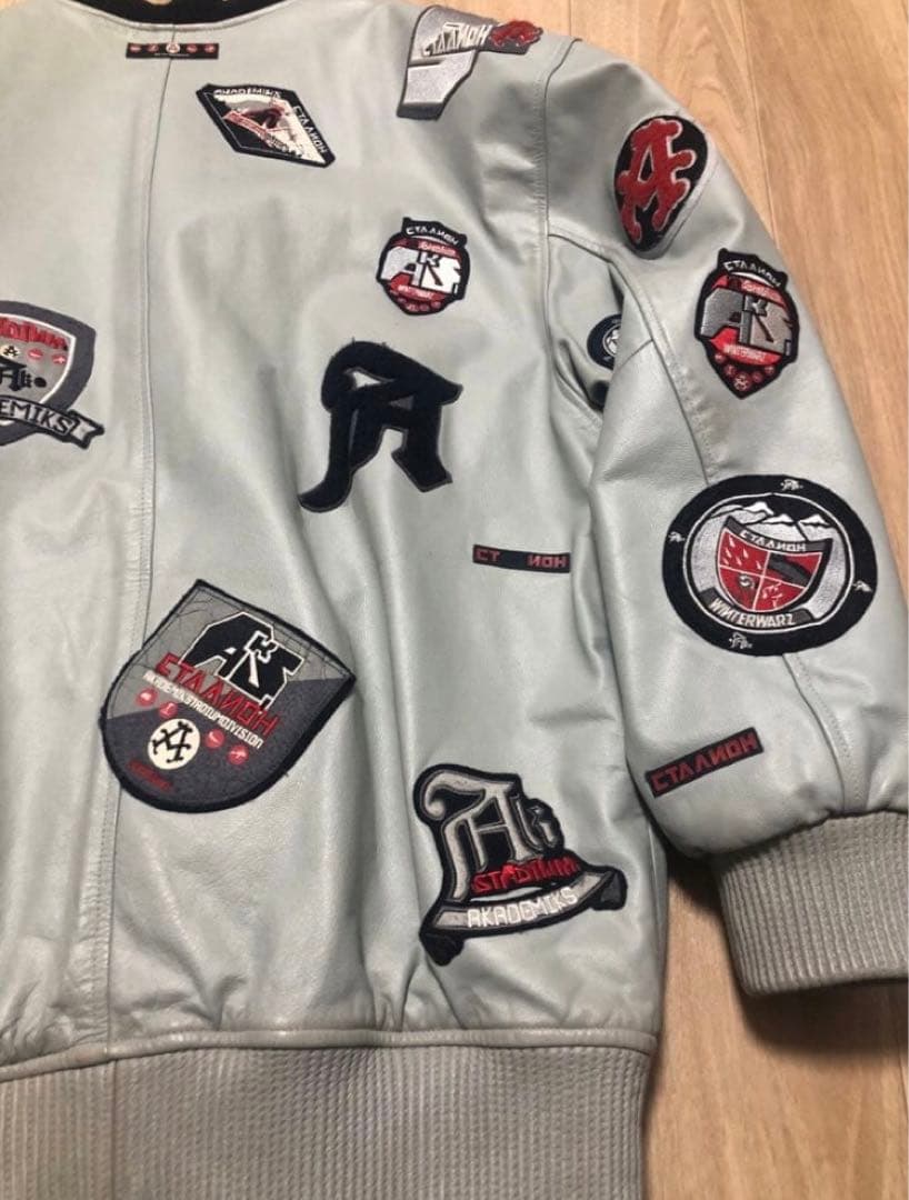 激レア AKADEMIKS 本革 レザー スタジャン ジャケット bboy