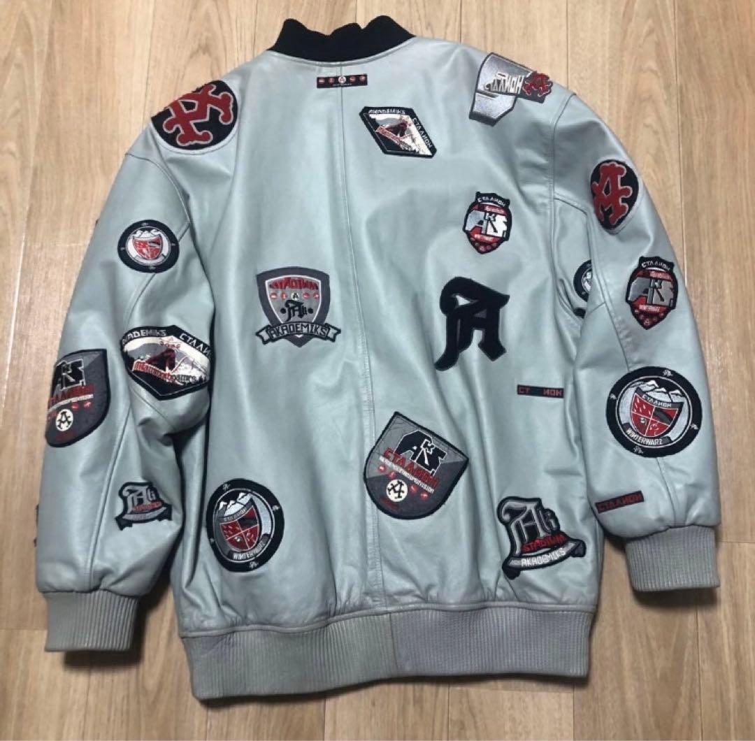激レア AKADEMIKS 本革 レザー スタジャン ジャケット bboy