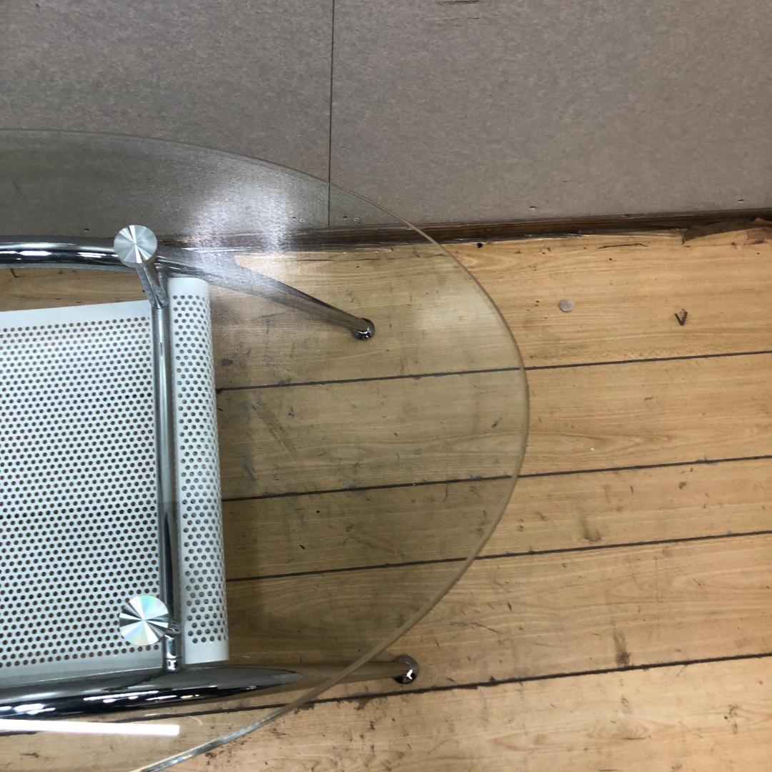 美品 送料無料 ガラス天 センターテーブル ローテーブル モダン250918