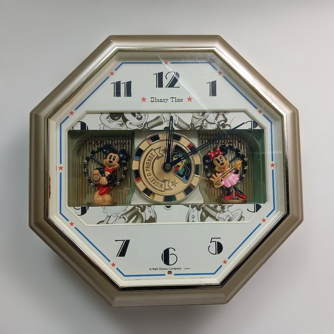 【稼働品】SEIKO Disney リズム　からくり　掛け時計 八角形