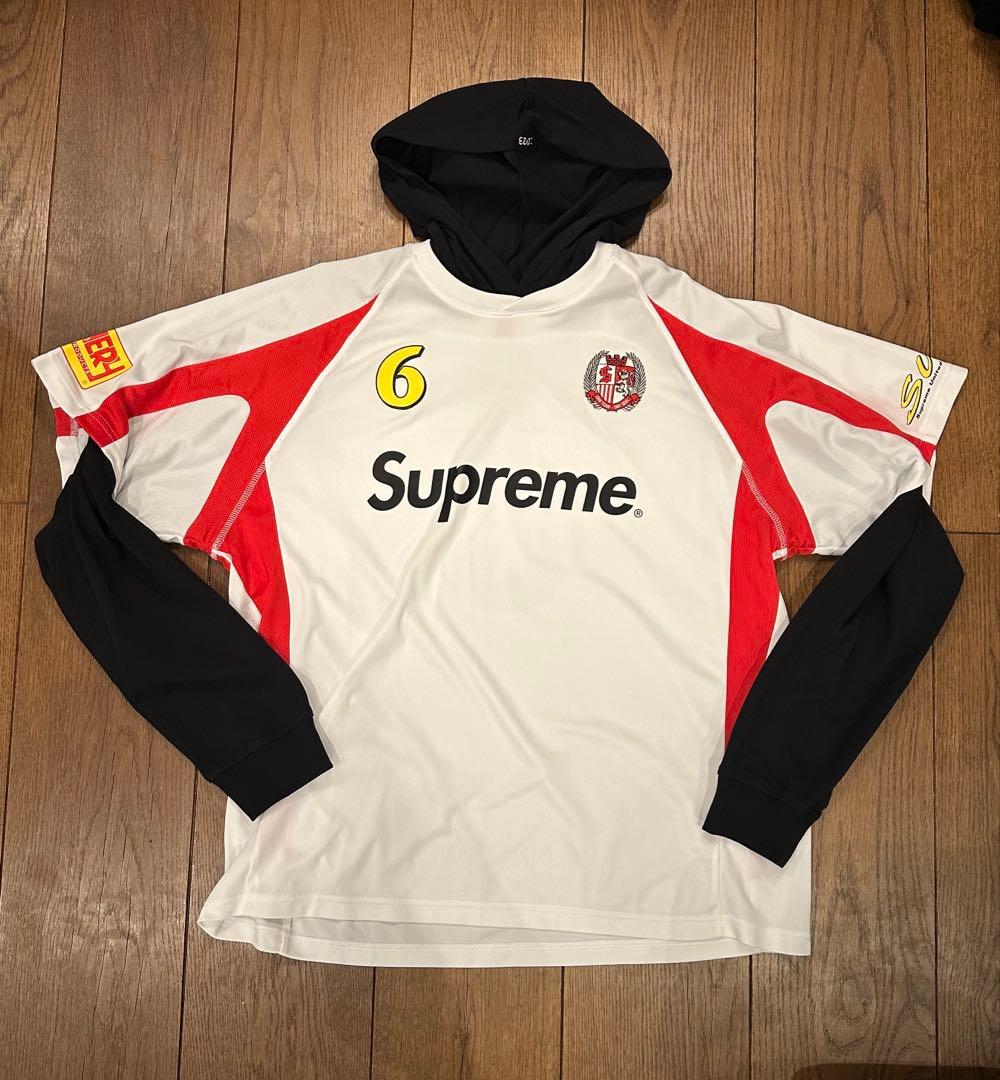 トップス Supreme Hooded Soccer Jersey \"White\" L