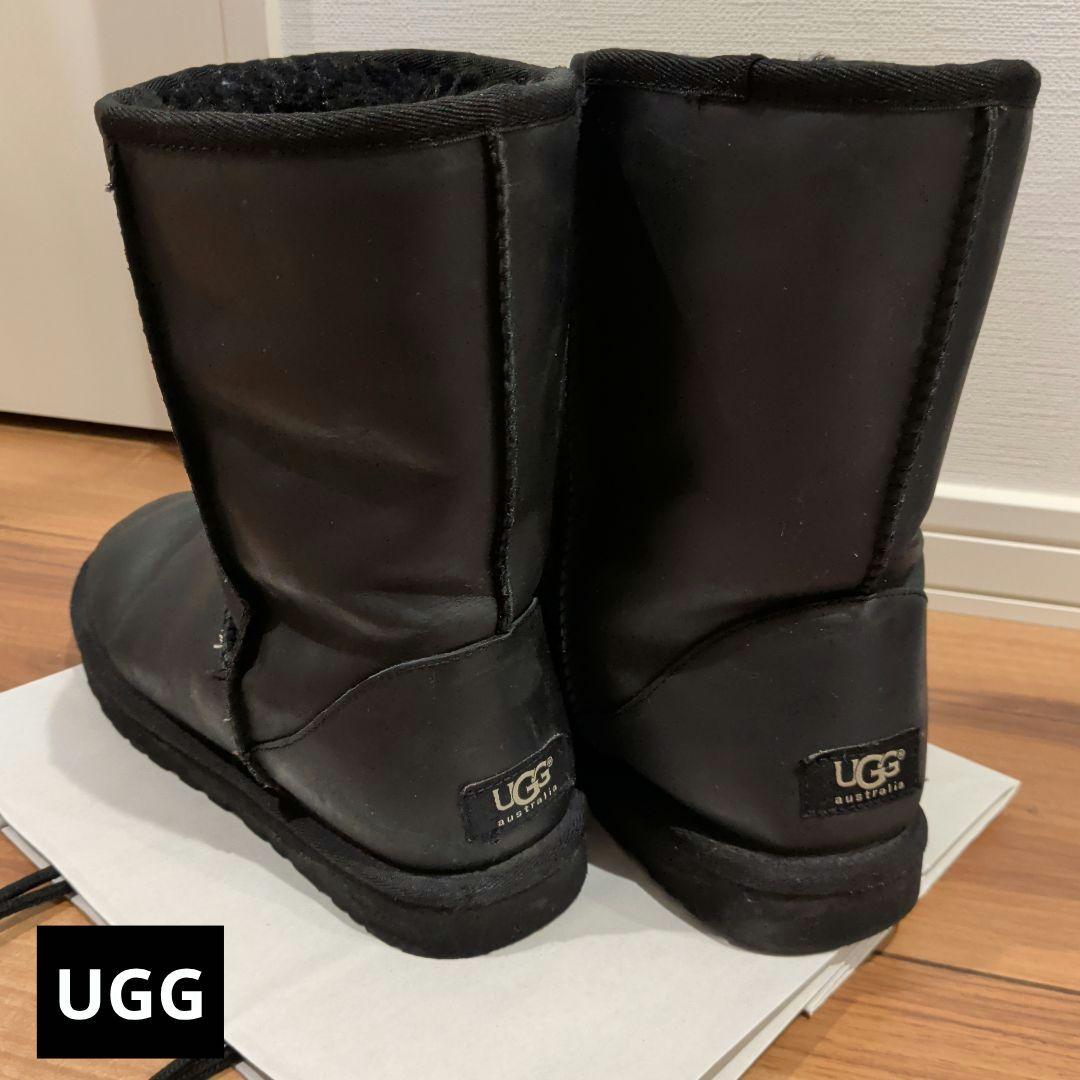 UGG ムートンレザーブーツ ブラック　26cm