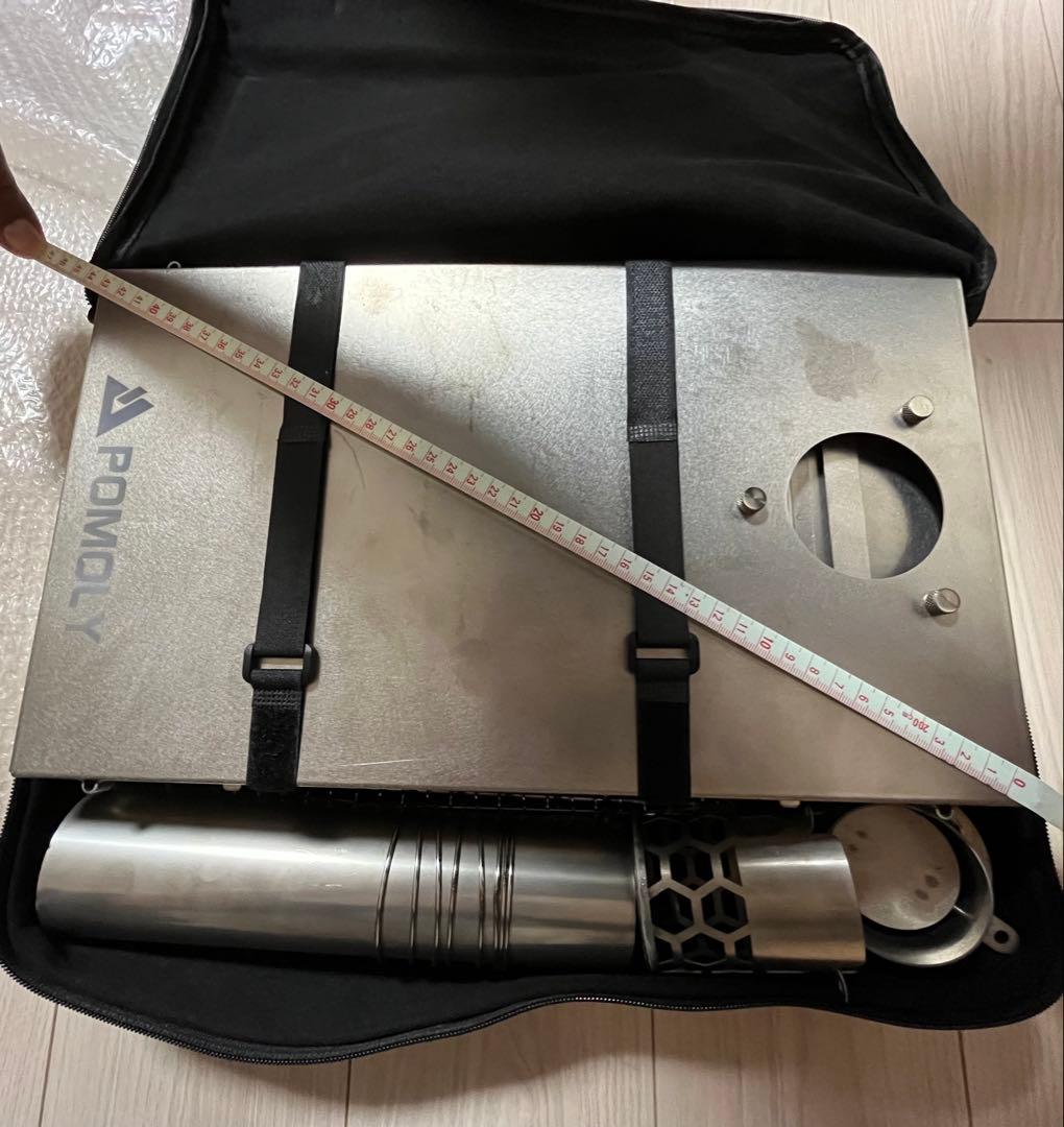 POMOLY 薪ストーブ T1 チタン製 折り畳み式 サイドテーブル付き