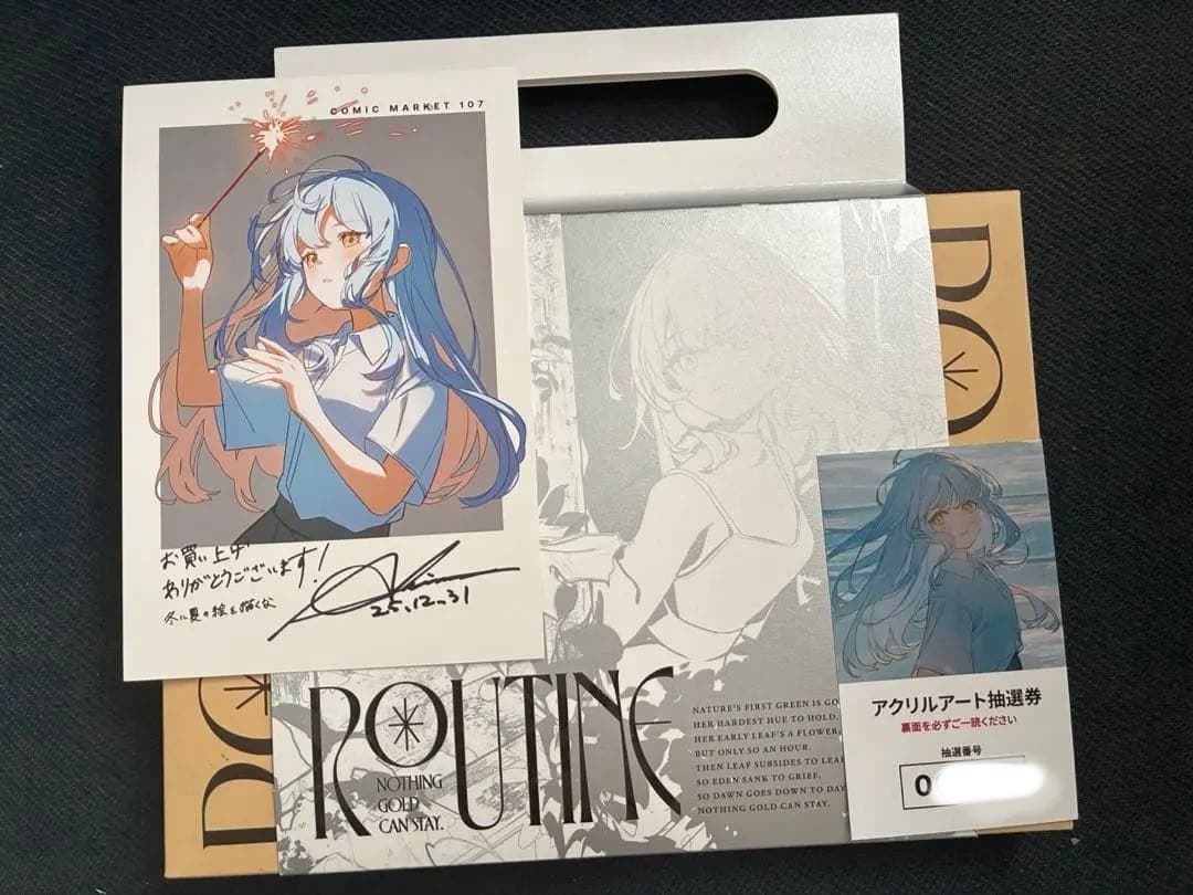 直筆サイン入りポスカ　新刊セット限定抽選券　c107 flourish アシマ