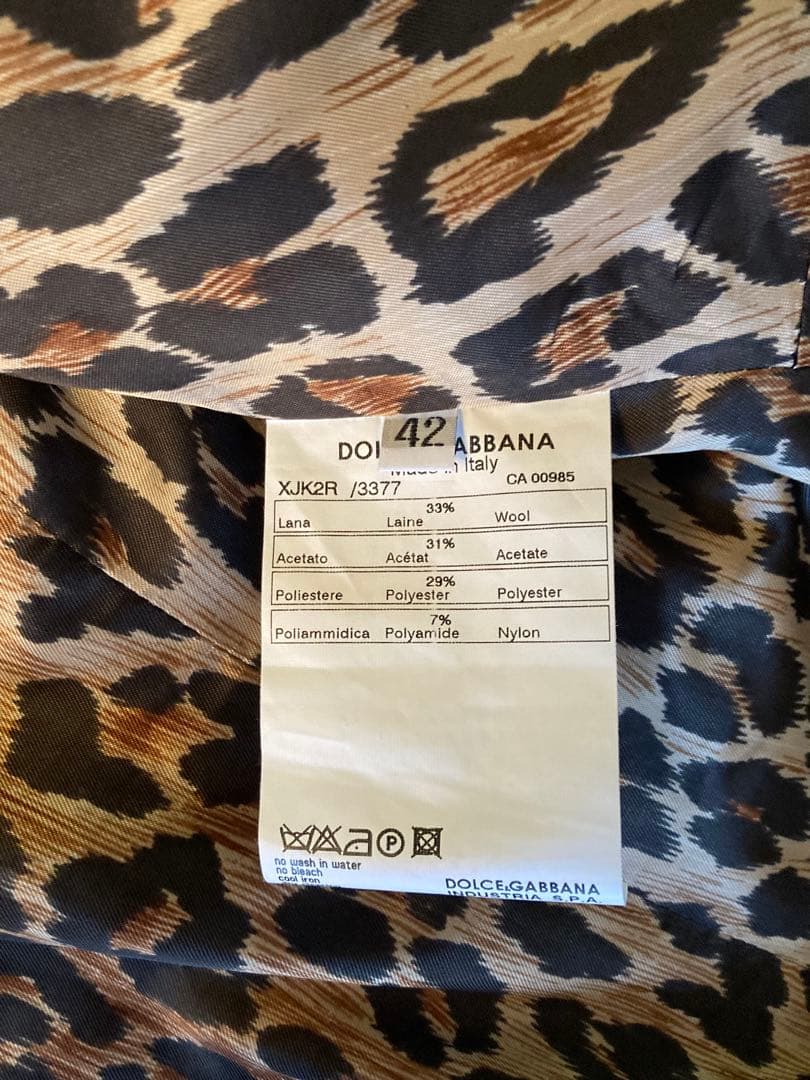 DOLCE & GABBANA新品2釦GOLDJACKET IN Leopard