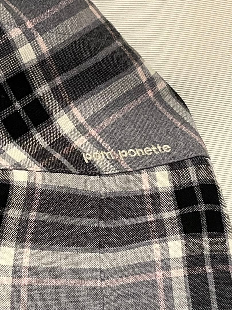 ポンポネット　ブレザー　スカート　リボン　グレー　受験　卒業式　L 160