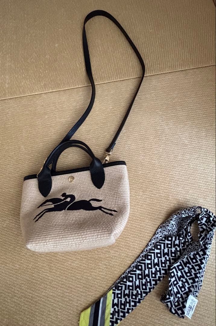 ロンシャンかごバッグ スカーフ付き