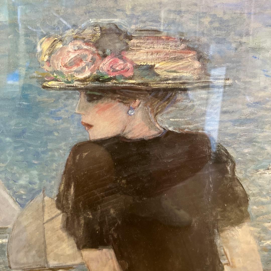 ヴィンテージ ジャン=ピエール・カシニョール 複製画 絵画 人物画 壁掛け