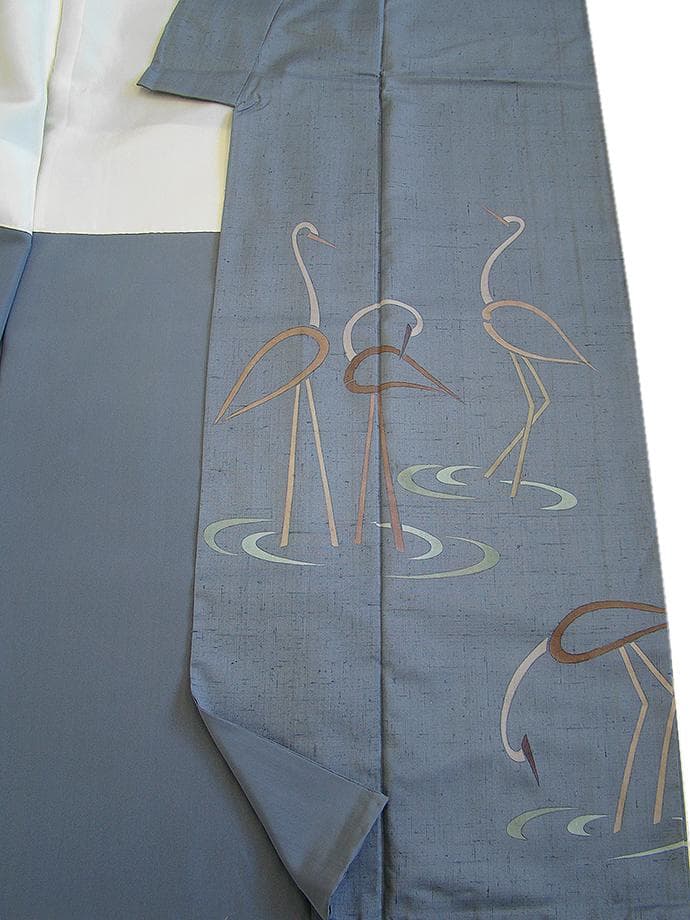 値下げ交渉ＯＫ！伝統工芸士 林宗平 本場塩沢玉繭紬 訪問着 正絹 Ｂ７３４