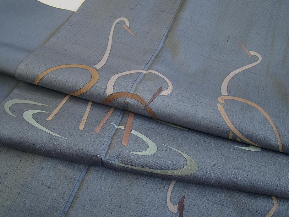 値下げ交渉ＯＫ！伝統工芸士 林宗平 本場塩沢玉繭紬 訪問着 正絹 Ｂ７３４