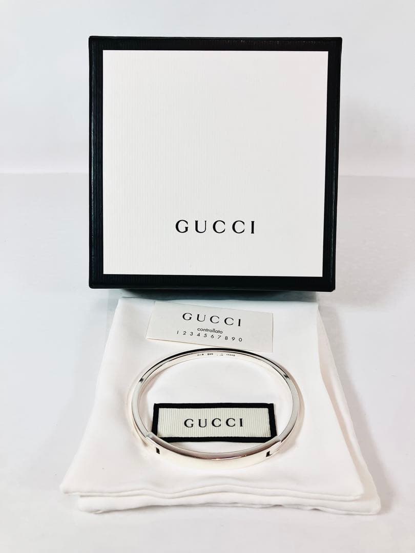 【超美品】GUCCI 開閉式バングル ブレスレット 男女兼用 シルバー925