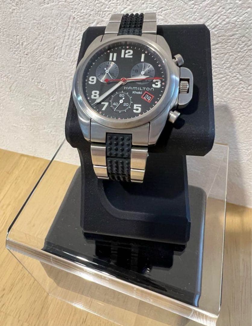 4/22まで　HAMILTON クロノグラフ ブラック/シルバー