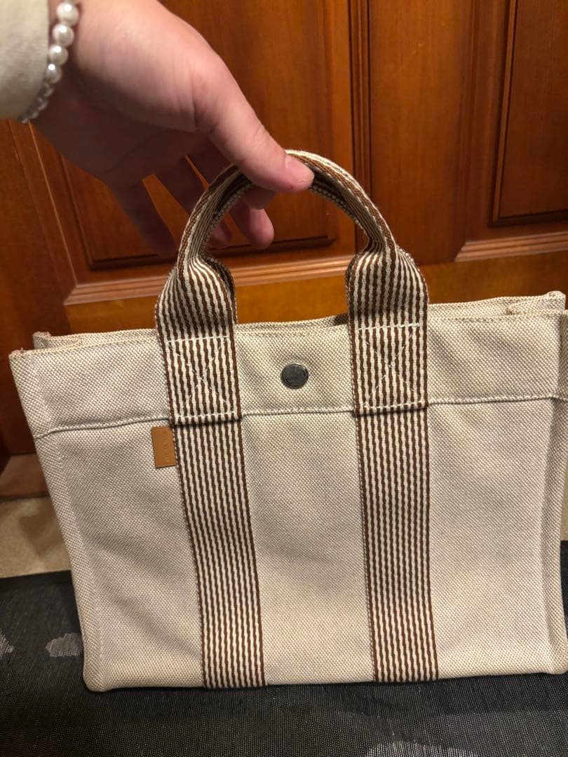 マ*オ様 HERMES エルメス ニューフールトゥMM ベージュ　 トートバッグ