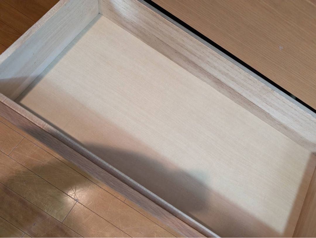 ■送料込■無印 木製チェスト オーク材 4段ワイド 衣類収納 廃盤 タンス 棚