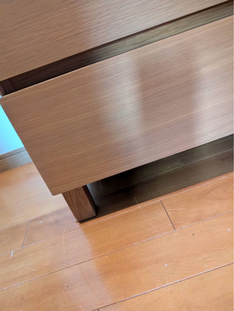 ■送料込■無印 木製チェスト オーク材 4段ワイド 衣類収納 廃盤 タンス 棚