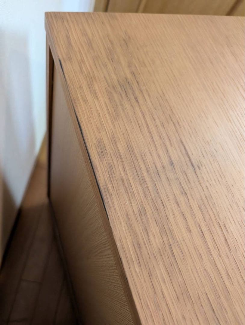 ■送料込■無印 木製チェスト オーク材 4段ワイド 衣類収納 廃盤 タンス 棚