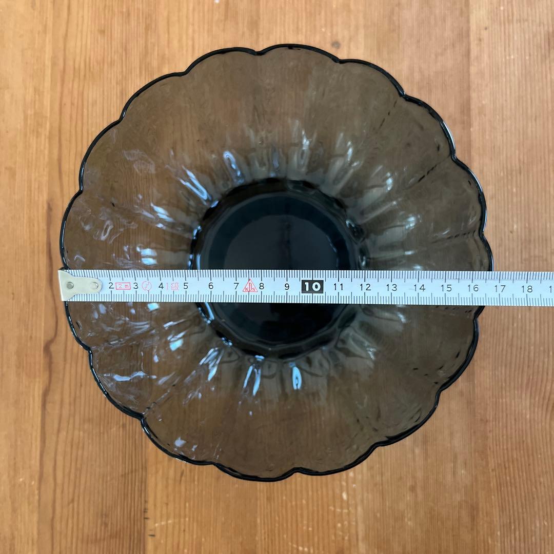 津田清和／深め／輪花　ガラスボウル鉢／希少／極美品