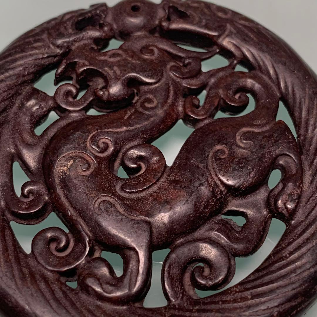 縁起物　神龍のトーテム 宇宙パワー 不思議の石鉄隕石　アンティーク　2点彫刻