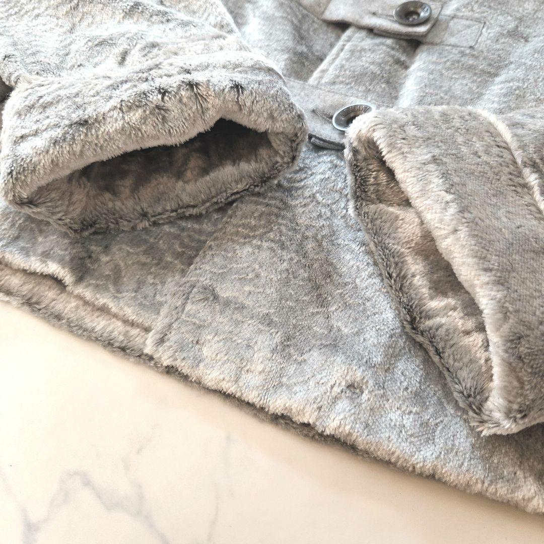 ARMANI JEANS リアルファー襟 ショートジャケット グレー系 42