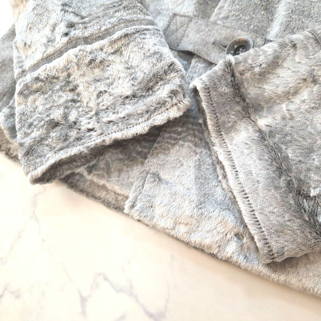 ARMANI JEANS リアルファー襟 ショートジャケット グレー系 42