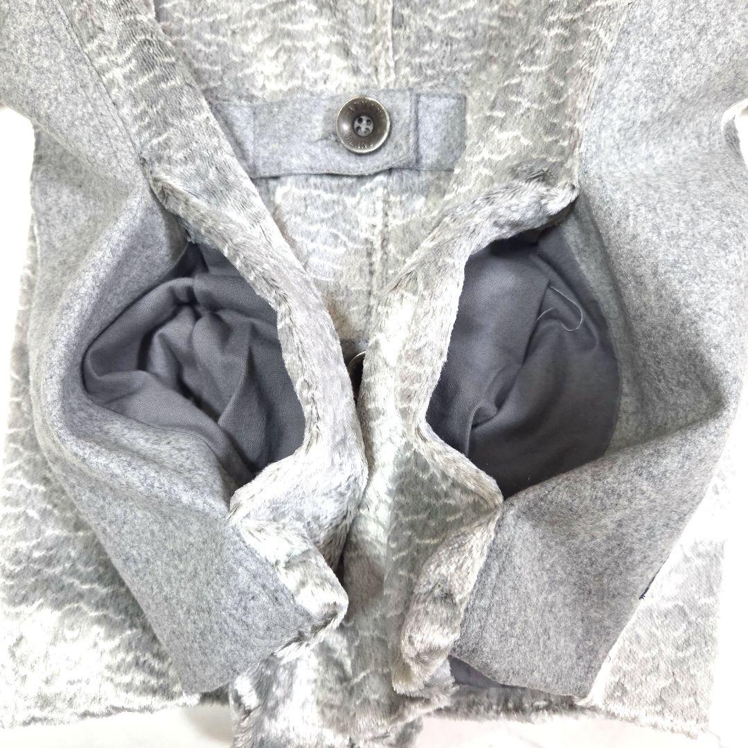 ARMANI JEANS リアルファー襟 ショートジャケット グレー系 42