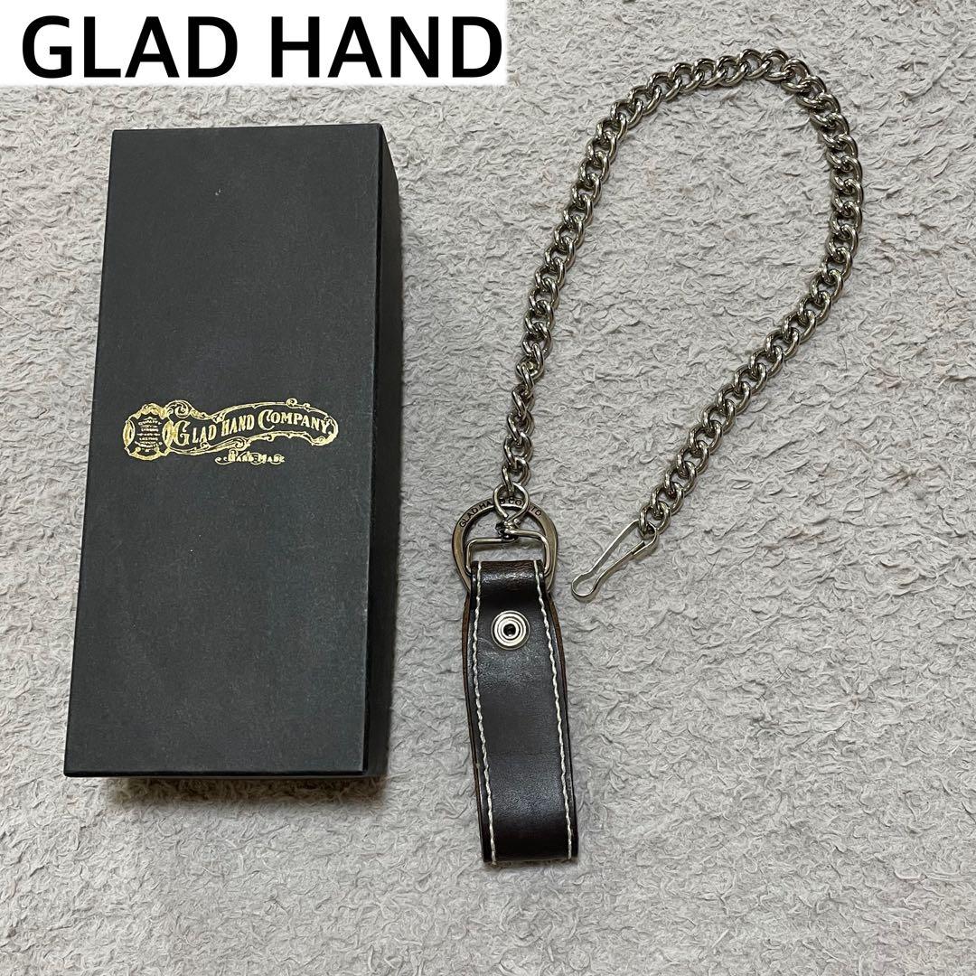 GLAD HAND ウォレットチェーン　キーチェーン　レザー　刻印　箱付き