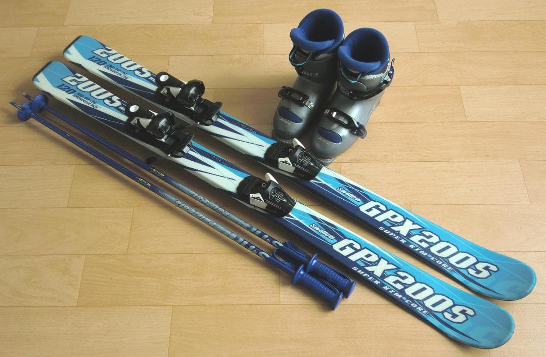 ■■11月限定■送料無料■SWALLOW■子供用スキー4点セット120/22■■