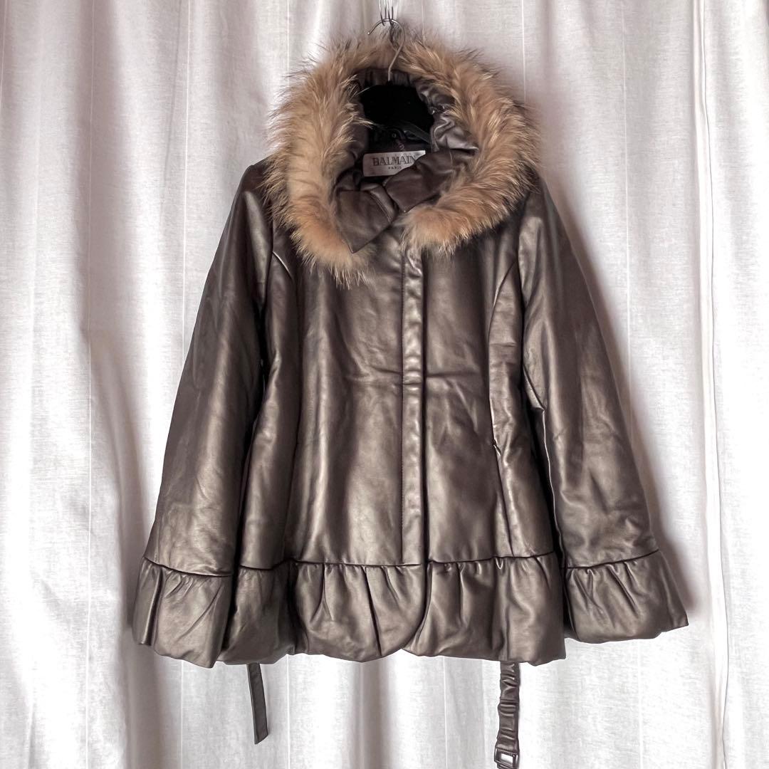 ジャケット・アウター Balmain/Leather Fur Coat