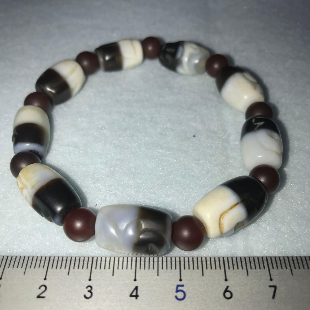 ユ*ー様 超激レア珍品‼︎ 黒白梵字九個ブレス　マニア間取り引き