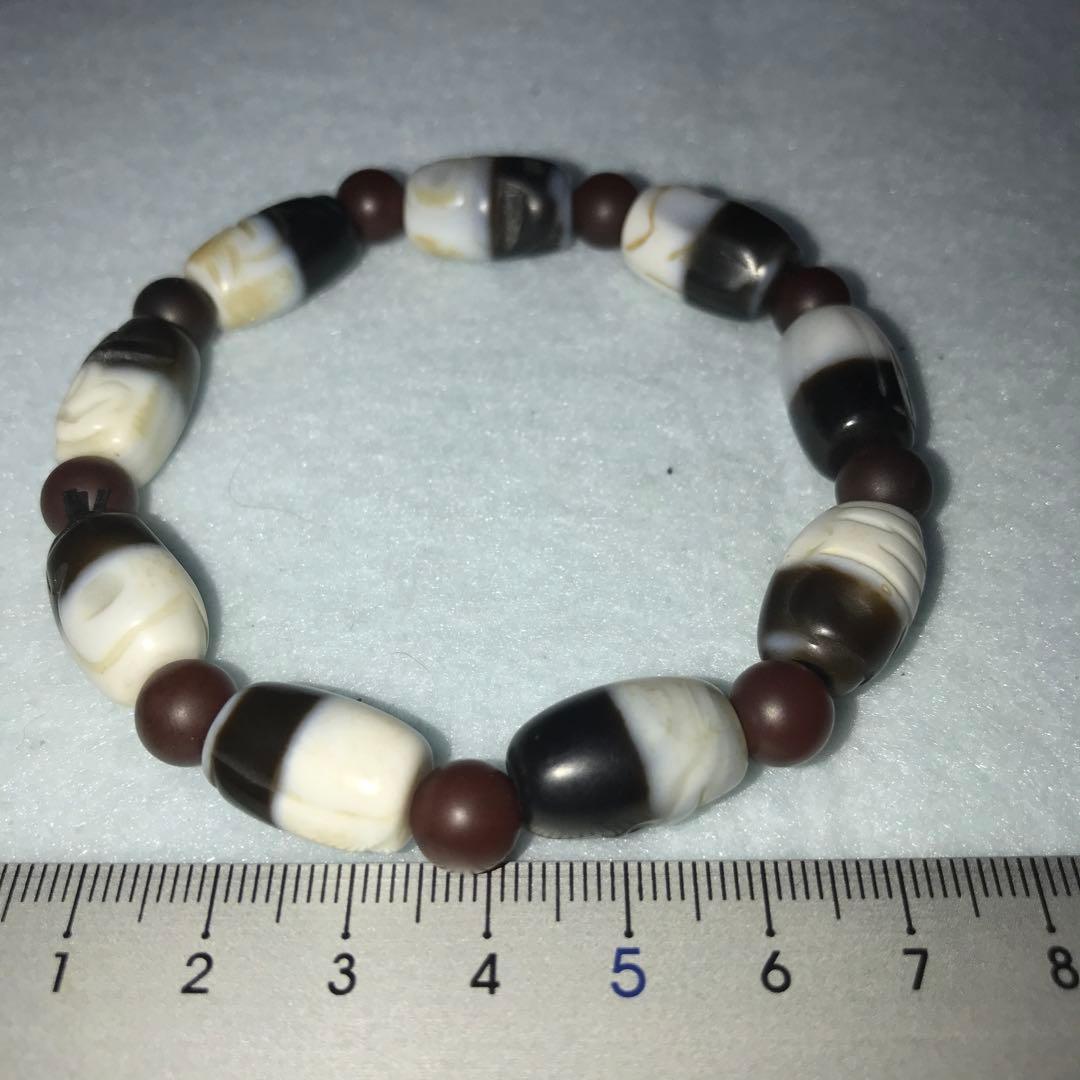 ユ*ー様 超激レア珍品‼︎ 黒白梵字九個ブレス　マニア間取り引き