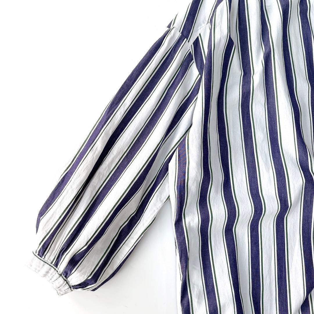 綾*様 美品⁑ヌキテパ　インドコットン　バンドカラーロングシャツワンピース　スト