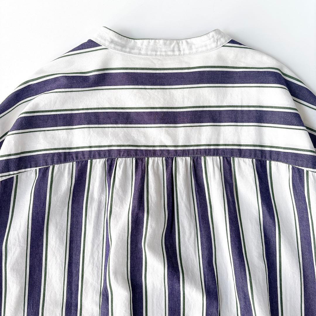 綾*様 美品⁑ヌキテパ　インドコットン　バンドカラーロングシャツワンピース　スト