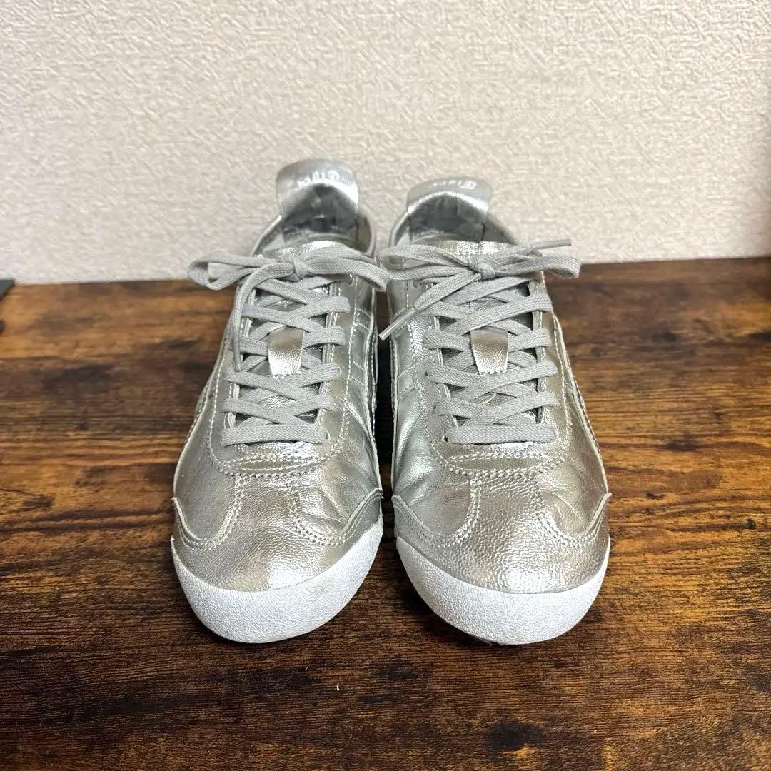 【希少】オニツカタイガーメキシコ66 オールシルバーレアスニーカー25cm