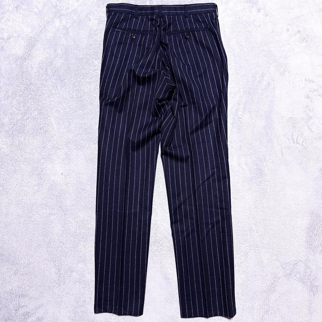 【未使用級】タケオキクチ カノニコ スーツ 起毛 ストライプ ネイビー 格子柄