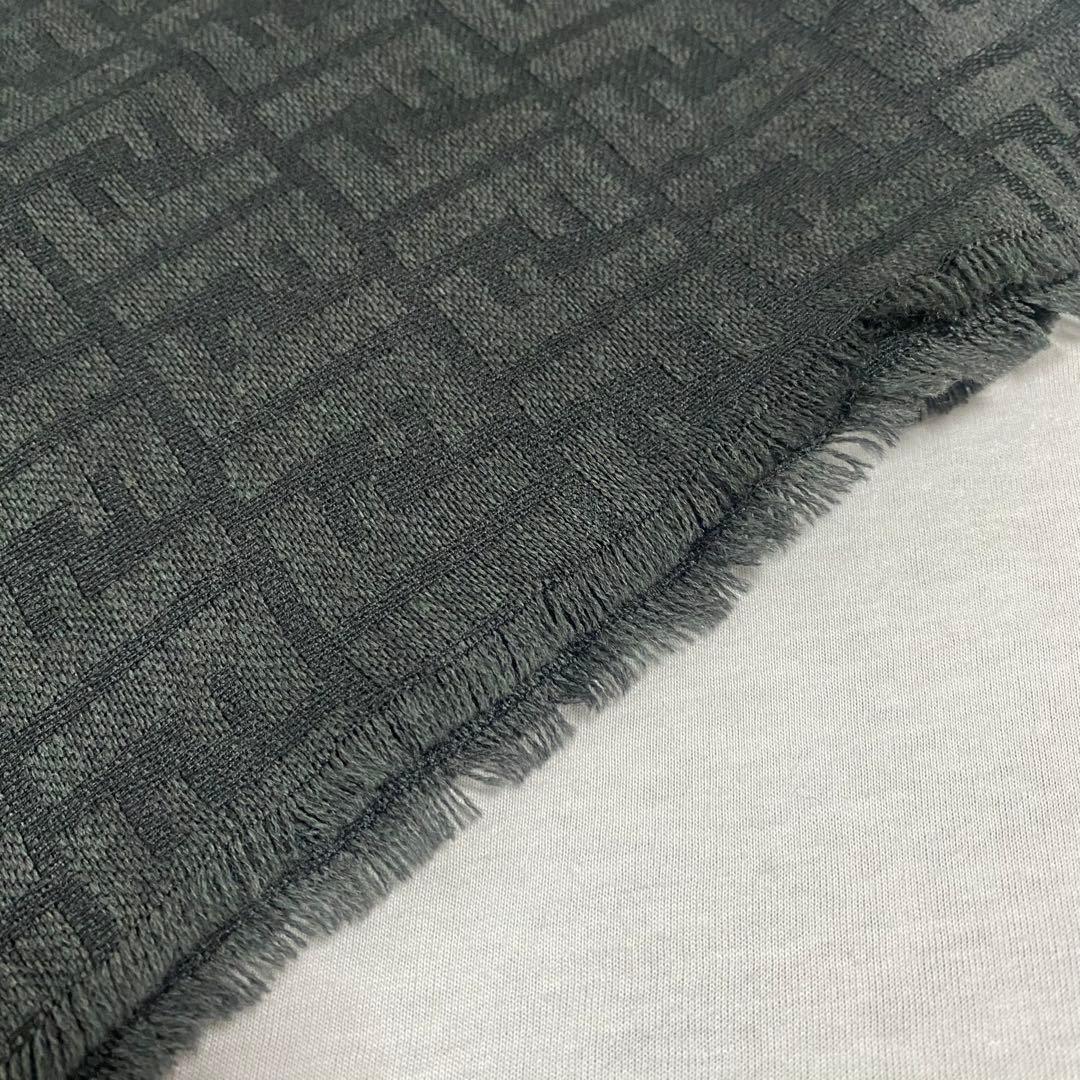 未使用タグ付き【フェンディ】ストール スカーフ ズッカ柄ロゴ ウール混イタリア製