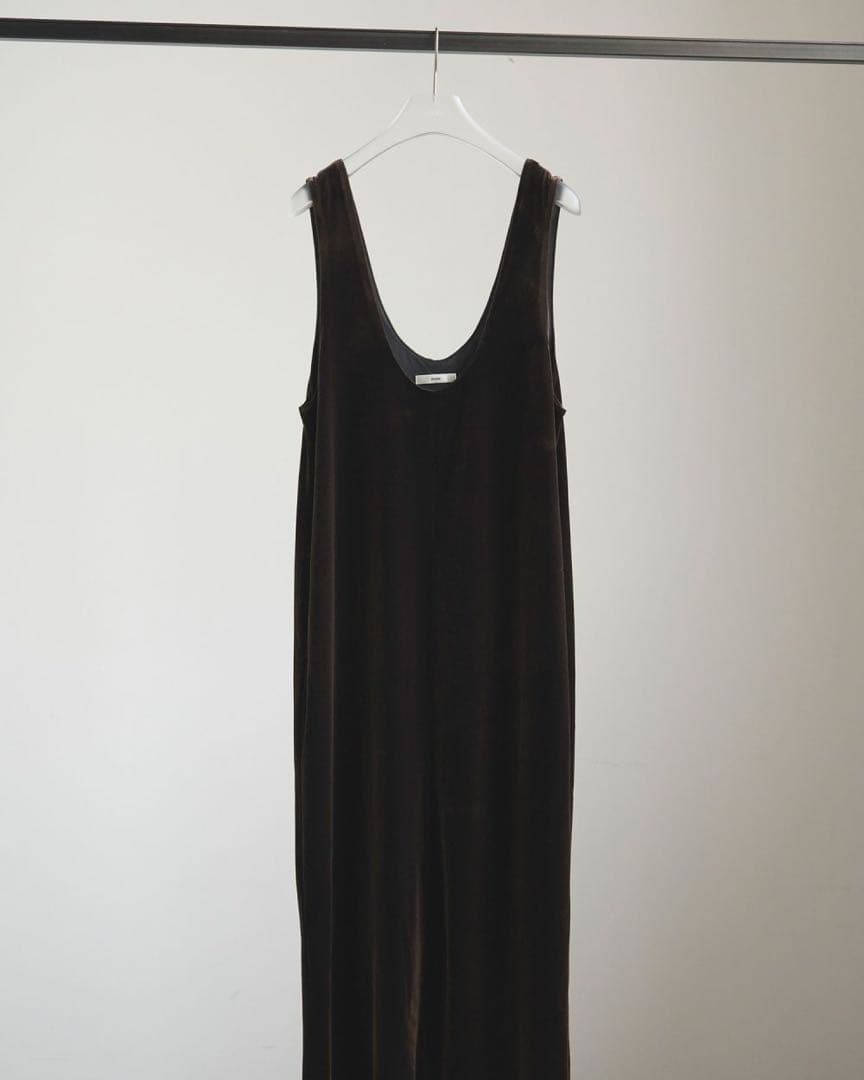 anuke Velour Uneck Onepiece ブラウン 38