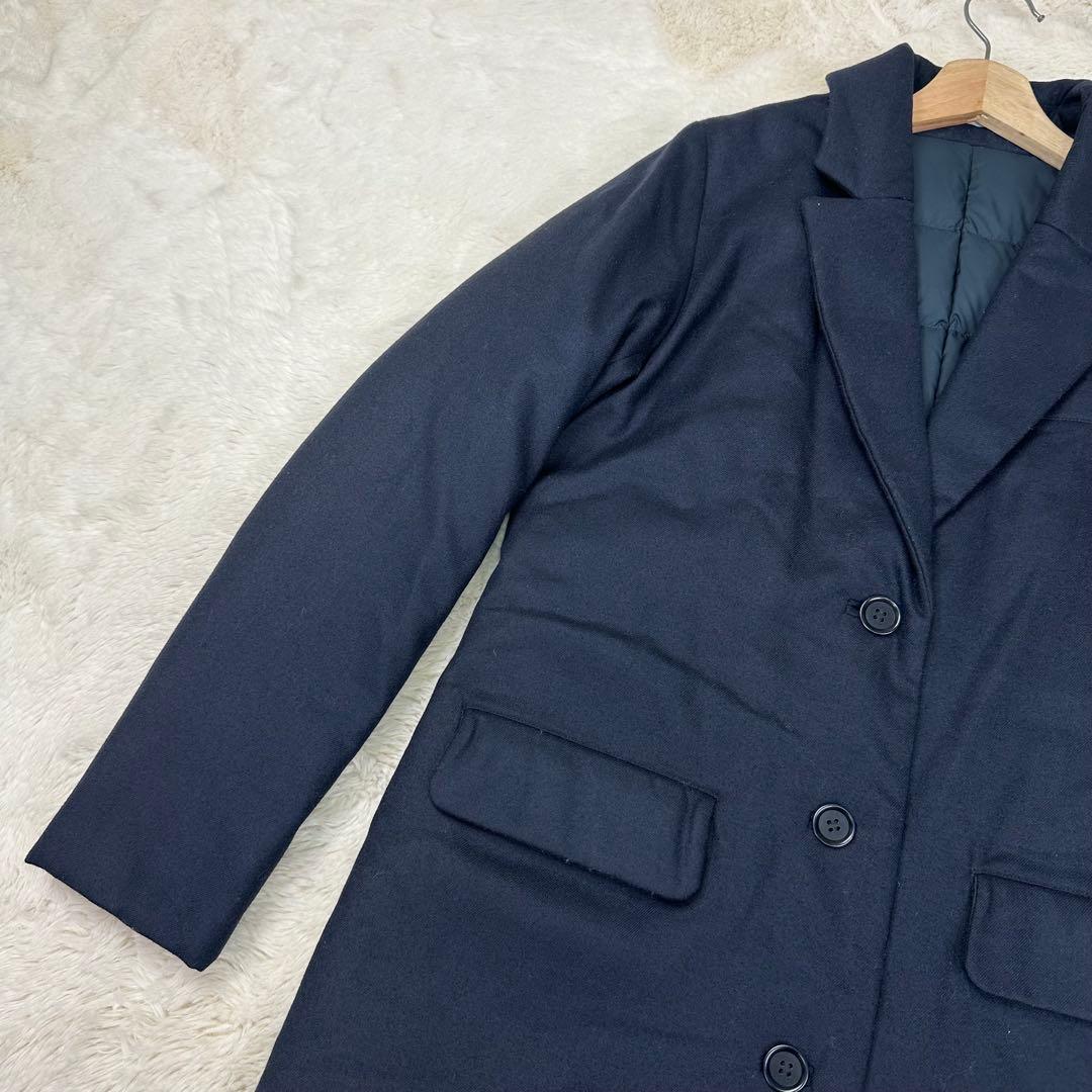 ✨美品✨セオリーリュクス ダウン入り チェスターコート 紺 38 美シルエット