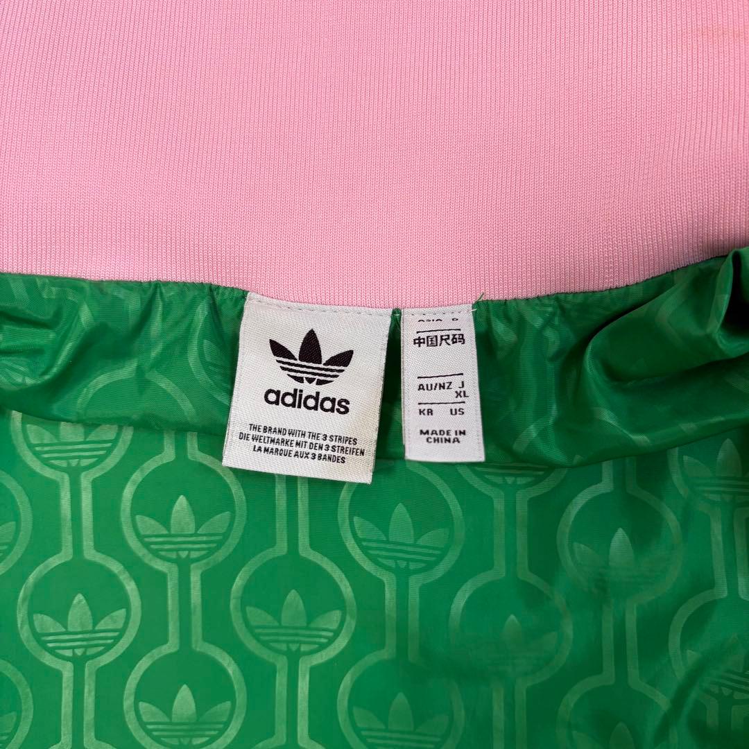 即完売 adidas バルーンスリーブ トラックジャケット ピンク ベロア XL