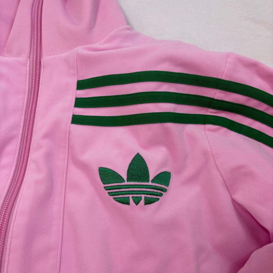 即完売 adidas バルーンスリーブ トラックジャケット ピンク ベロア XL